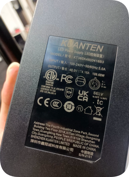 *Brand NEW*KUANTEN KT360A4800416B3 LED 48.0V 4.16A 199.68W Constant-Voltage LED Control